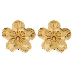 Ein wind fashion retro flowers earrings  samll temperament Metal wind ear stud