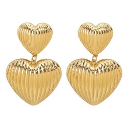 E occidental style Double love temperament earrings  retro wind fashion brief ..