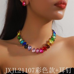  trend occidental style exaggerating big drop geometry multilayer color crysta..