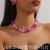  trend occidental style exaggerating big drop geometry multilayer color crystal necklace earrings set