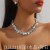  trend occidental style exaggerating big drop geometry multilayer color crystal necklace earrings set