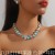  trend occidental style exaggerating big drop geometry multilayer color crystal necklace earrings set