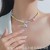 diamond samll pendant necklace summer more sweet wind color color beads chain woman