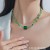 diamond samll pendant necklace summer more sweet wind color color beads chain woman
