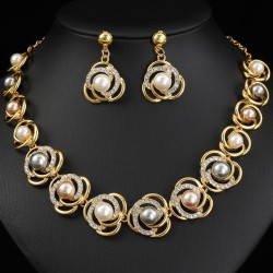 occidental style Pearl necklace set bride fashion all-Purpose Alloy