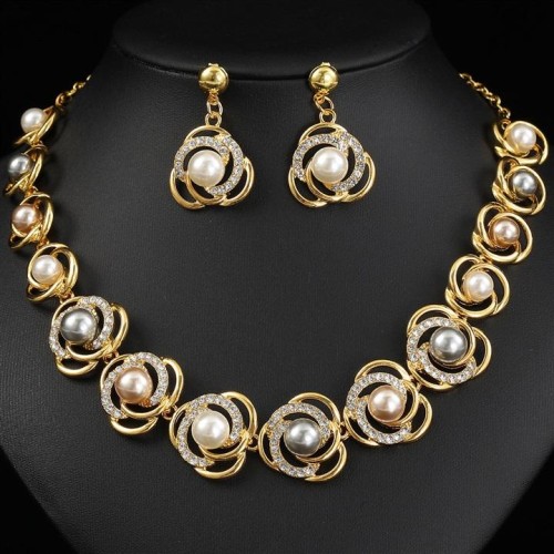 occidental style Pearl necklace set bride fashion all-Purpose Alloy
