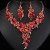 occidental style gem set necklace earrings three set bride
