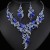 occidental style gem set necklace earrings three set bride