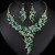 occidental style gem set necklace earrings three set bride