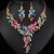 occidental style gem set necklace earrings three set bride