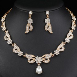 occidental style bride necklace set high-end crystal diamond banquet collocati..