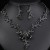 occidental style gem necklace earrings set high three bride