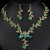occidental style gem necklace earrings set high three bride