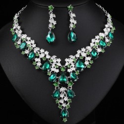 occidental style necklace earrings set high three bride