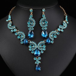 occidental style necklace earrings set high three bride