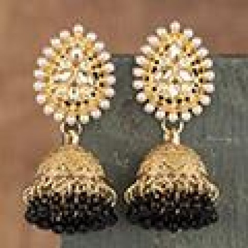 1 fashion mosaic Pearl drop temperament lady earring