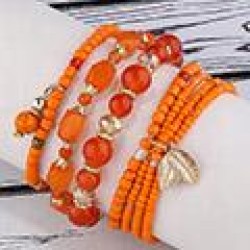 fashion concise Bohemia noble wind gold leaf mash up beads personality multila..