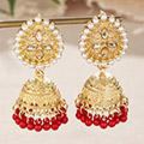 1 fashion mosaic Pearl drop temperament lady earring