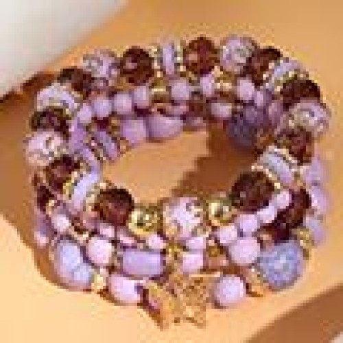 European and American fashion celebrities wind butterfly pendant multi-layer bead temperament ladies bracelet