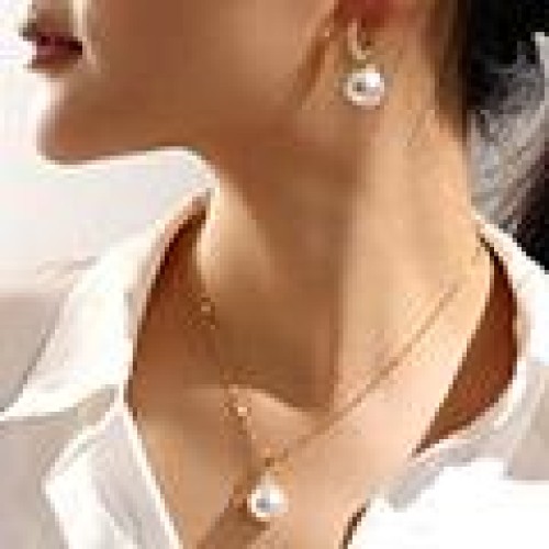 1 fashion sweetOL Zirconium high quality Pearl personality lady necklace buckle woman set