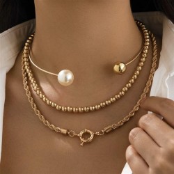 occidental style personality punk Metal cirque Collarnecklace asymmetry imitat..
