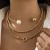 occidental style personality punk Metal cirque Collarnecklace asymmetry imitate Pearl beads necklace s