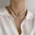 occidental style temperament imitate Pearl removable necklace woman  creativeO buckle Metal chainY tassel