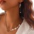 occidental style temperament imitate Pearl necklaceearrings brief Metal chain tassel clavicle