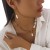 occidental style temperament imitate Pearl necklaceearrings brief Metal chain tassel clavicle