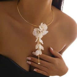 occidental style color flowers Collar wind three-dimensional flowers clavicle ..