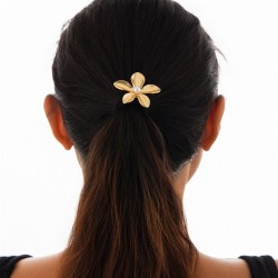occidental style brief flowers leather bow Metal circle  sweetins elasticity r..