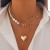 occidental styleins wind Metal love style necklace woman  fashion imitate Pearl chain Peach heart