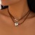 occidental style  ethnic style Irregular turquoise necklace  retro Metal love velvet chain