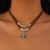 occidental style  ethnic style Irregular turquoise necklace  retro Metal love velvet chain
