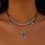 occidental style  ethnic style Irregular turquoise necklace  retro Metal love velvet chain