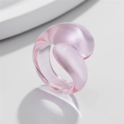 occidental style color transparent drop ring  briefins wind geometryring