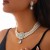 occidental style temperament square fully-jewelled gem necklace retro imitate Pearl beads clavicle