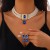 occidental style temperament square fully-jewelled gem necklace retro imitate Pearl beads clavicle