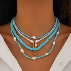occidental style wind beads beads necklace wind Shells starfish pendant multil..