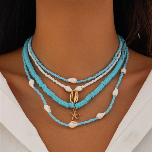 occidental style wind beads beads necklace wind Shells starfish pendant multilayer