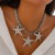 occidental style Metal wind love pendant chain necklace exaggerating big starfish clavicleecklace