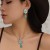 occidental style Cowboy ethnic style turquoise flowers pendant necklace retro Metal dropnecklace