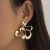 occidental style creative hollow love pendant ear stud woman exaggerating geometry Metal Earring