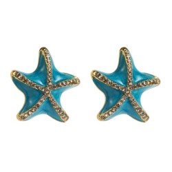 Korean style small fresh starfish ear stud womans silver diamond summer samll ..