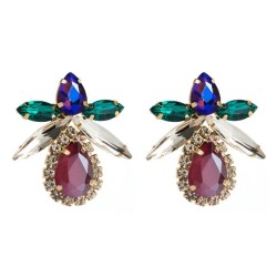 occidental style fashion trend Alloy diamond glass diamond earrings woman high..