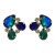occidental style fashion trend Alloy diamond glass diamond earrings woman high super personality tempe