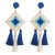  Bohemian style Alloy tassel earrings creative rhombus long style ethnic style travel Earring