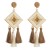  Bohemian style Alloy tassel earrings creative rhombus long style ethnic style travel Earring