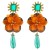 occidental style resin flowers pendant earrings woman creative exaggerating multilayer long style Nation wind E