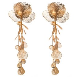 Korean style wind flowers exaggerating long style earrings samll fashion high ..